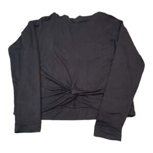 𝅺Zella Front Twist Black Lightweight Hoodie Size XL